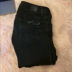 American Eagle Black Ripped Jeans